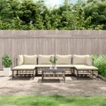 vidaXL, vidaXL 7-tlg. Garten-Lounge-Set mit Kissen Anthrazit Poly Rattan