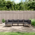 vidaXL, vidaXL 6-tlg. Garten-Lounge-Set mit Kissen Anthrazit Poly Rattan