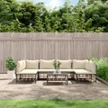 vidaXL, vidaXL 7-tlg. Garten-Lounge-Set mit Kissen Anthrazit Poly Rattan