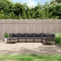 vidaXL, vidaXL 8-tlg. Garten-Lounge-Set mit Kissen Anthrazit Poly Rattan