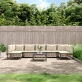 vidaXL, vidaXL 8-tlg. Garten-Lounge-Set mit Kissen Anthrazit Poly Rattan