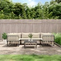 vidaXL, vidaXL 7-tlg. Garten-Lounge-Set mit Kissen Anthrazit Poly Rattan