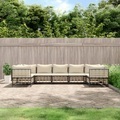 vidaXL, vidaXL 7-tlg. Garten-Lounge-Set mit Kissen Anthrazit Poly Rattan