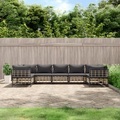 vidaXL, vidaXL 7-tlg. Garten-Lounge-Set mit Kissen Anthrazit Poly Rattan