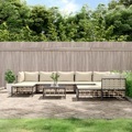 vidaXL, vidaXL 10-tlg. Garten-Lounge-Set mit Kissen Anthrazit Poly Rattan
