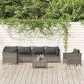 vidaXL, vidaXL 7-tlg. Garten-Lounge-Set mit Kissen Grau Poly Rattan