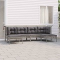 vidaXL, vidaXL 6-tlg. Garten-Lounge-Set mit Kissen Grau Poly Rattan