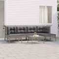 vidaXL, vidaXL 7-tlg. Garten-Lounge-Set mit Kissen Grau Poly Rattan