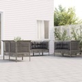vidaXL, vidaXL 6-tlg. Garten-Lounge-Set mit Kissen Grau Poly Rattan