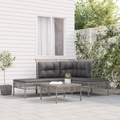 vidaXL, vidaXL 5-tlg. Garten-Lounge-Set mit Kissen Grau Poly Rattan