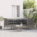 vidaXL, vidaXL 5-tlg. Garten-Lounge-Set mit Kissen Grau Poly Rattan