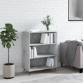 vidaXL, vidaXL Bücherregal Betongrau 69,5x32,5x90 cm Holzwerkstoff