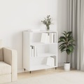 vidaXL, vidaXL Bücherregal Hochglanz-Weiß 69,5x32,5x90 cm Holzwerkstoff