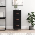 vidaXL, vidaXL Sideboard Schwarz 34,5x34x90 cm Holzwerkstoff