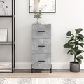 vidaXL, vidaXL Sideboard Betongrau 34,5x34x90 cm Holzwerkstoff