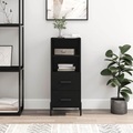 vidaXL, vidaXL Sideboard Schwarz 34,5x34x90 cm Holzwerkstoff