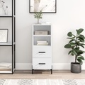 vidaXL, vidaXL Sideboard Hochglanz-Weiß 34,5x34x90 cm Holzwerkstoff