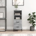 vidaXL, vidaXL Sideboard Betongrau 34,5x34x90 cm Holzwerkstoff