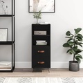 vidaXL, vidaXL Sideboard Schwarz 34,5x34x90 cm Holzwerkstoff