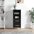 vidaXL, vidaXL Sideboard Schwarz 34,5x34x90 cm Holzwerkstoff