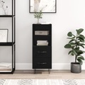 vidaXL, vidaXL Sideboard Schwarz 34,5x34x90 cm Holzwerkstoff