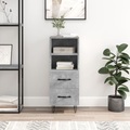 vidaXL, vidaXL Sideboard Betongrau 34,5x34x90 cm Holzwerkstoff