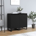 vidaXL, vidaXL Sideboards 2 Stk. Schwarz 40x35x70 cm Holzwerkstoff