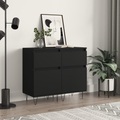 vidaXL, vidaXL Sideboards 2 Stk. Schwarz 40x35x70 cm Holzwerkstoff