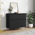 vidaXL, vidaXL Sideboards 2 Stk. Schwarz 40x35x70 cm Holzwerkstoff