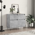 vidaXL, vidaXL Sideboards 2 Stk. Betongrau 40x35x70 cm Holzwerkstoff