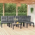vidaXL, vidaXL 6-tlg. Garten-Lounge-Set Schwarz und Grau Poly Rattan