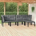 vidaXL, vidaXL 5-tlg. Garten-Lounge-Set Schwarz und Grau Poly Rattan