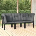 vidaXL, vidaXL 3-tlg. Garten-Lounge-Set Schwarz und Grau Poly Rattan