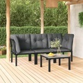 vidaXL, vidaXL 4-tlg. Garten-Lounge-Set Schwarz und Grau Poly Rattan