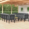 vidaXL, vidaXL 9-tlg. Garten-Lounge-Set Schwarz und Grau Poly Rattan