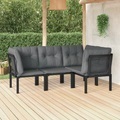 vidaXL, vidaXL 4-tlg. Garten-Lounge-Set Schwarz und Grau Poly Rattan