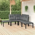 vidaXL, vidaXL 5-tlg. Garten-Lounge-Set Schwarz und Grau Poly Rattan