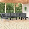 vidaXL, vidaXL 7-tlg. Garten-Lounge-Set Schwarz und Grau Poly Rattan