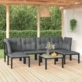 vidaXL, vidaXL 7-tlg. Garten-Lounge-Set Schwarz und Grau Poly Rattan