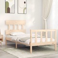 vidaXL, vidaXL Massivholzbett mit Kopfteil 90x200 cm