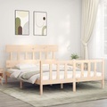 vidaXL, vidaXL Massivholzbett mit Kopfteil 160x200 cm