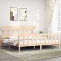 vidaXL, vidaXL Massivholzbett mit Kopfteil 6FT Super King
