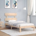 vidaXL, vidaXL Massivholzbett mit Kopfteil 2FT6 Small Single