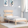 vidaXL, vidaXL Massivholzbett mit Kopfteil 90x200 cm