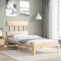 vidaXL, vidaXL Massivholzbett mit Kopfteil 90x200 cm