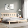 vidaXL, vidaXL Massivholzbett mit Kopfteil 200x200 cm