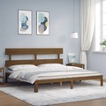 vidaXL, vidaXL Massivholzbett mit Kopfteil Honigbraun 200x200 cm