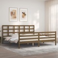 vidaXL, vidaXL Massivholzbett mit Kopfteil Honigbraun 200x200 cm