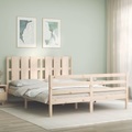 vidaXL, vidaXL Massivholzbett mit Kopfteil 160x200 cm