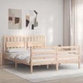 vidaXL, vidaXL Massivholzbett mit Kopfteil 160x200 cm